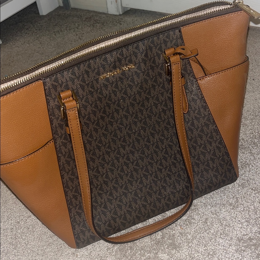 Michael Kors Brown and Tan Signature Tote